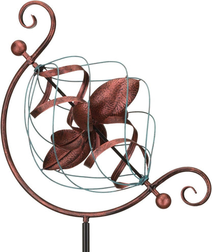 Regal Art & Gift Twister Wind Spinner – Metal Yard Decorations Outdoor | Kinetic Garden Spinner for Lawn, Pathway, or Flower Bed | Weather-Resistant Outdoor Sculpture - 19 Inch