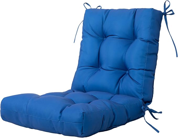 ARTPLAN All Weather Chair Outdoor Cushions Wicker Tufted Pillow with Back for Outdoor Furniture
