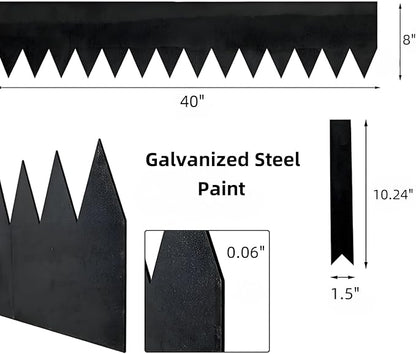 6-Pack Corten Steel Landscape Edging with Painted Finish, 40" x 8" Metal Strips, Includes 8 Clips and Gloves, Hammer-in Border for Lawn and Yard, 20 ft Total Length