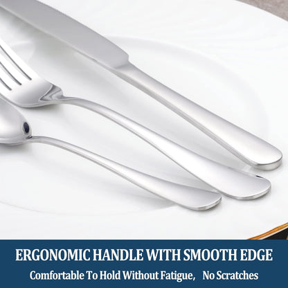 24 Piece Dinner Forks Set, Food-Grade Stainless Steel Silverware Forks, Cutlery Fork, Metal Fork for Home, Kitchen or Restaurant, Mirror Polished, Dishwasher Safe - 8 Inch