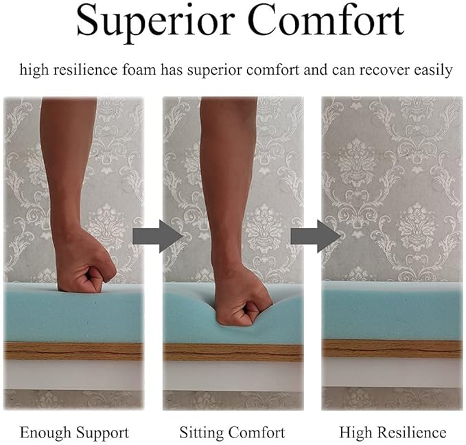 SAMTY Brown Bench seat Chair Pads Non-Slip Rubber Back Indoor Swing /Settee Cushion 40'X18'X2'(101.5X45.5X5CM)