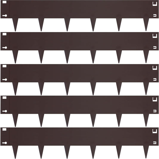 5 Pack Steel Landscape Edging,Metal Landscape Edging 40 Inch Strips, Metal Garden Edging 8 inch Depth, Steel Edging for Landscaping