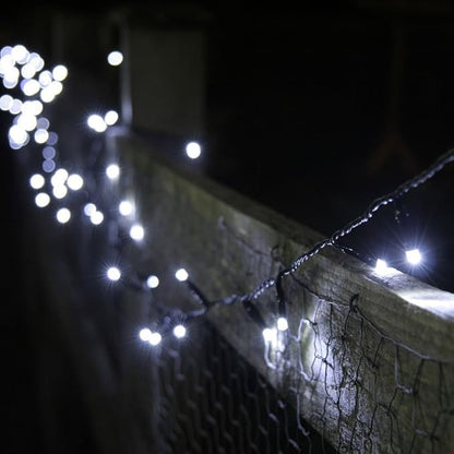 FULLBELL Fairy Lights Outdoor String Lights 33ft 100 LED with Memory Modes Controller, Extendable Christmas Lights Decorations for Wedding, Christmas, Party, Patio, Indoor Outdoor (White2)