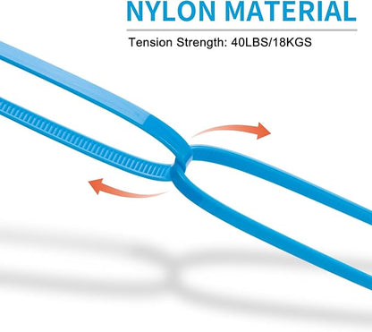 14 Inch Zip Ties Orange 1000 PCS, 40 Lbs- Heavy Duty Tensile Strength, Nylon PA66 UV Resistant Cable Ties for Indoor and Outdoor Use - Ideal for object bundling and fastening