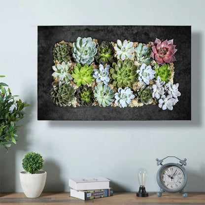 Modern Home Living Wall Galvanized Steel/Zinc Succulent Planter (Black Zinc, Horizontal 18 Pocket)