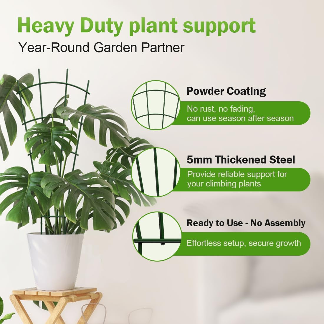 6-Pack Metal Trellis for Potted Plants, 32" Heavy Duty Garden Trellis for Climbing Plants, Rustproof Powder Coated Indoor/Outdoor Trellis for Climbing Vines, Flowers, Houseplants