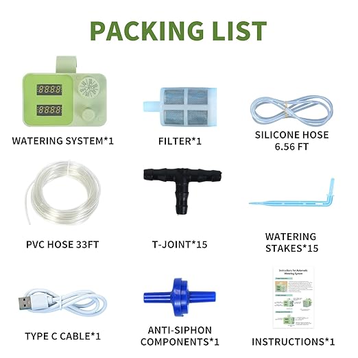 Automatic Plant Watering System for Indoor Plants,Smart Self Watering System for 15 Potted Plants, Automatic Drip Irrigation Kit Programmable Water with Timer (for 15 Potted Plant)