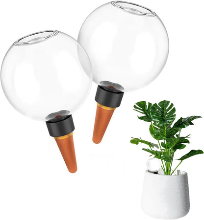 2 Pcs Watering Globes 17oz Plastic Self Watering Planter Insert, Plant Watering Globes for Indoor/Outdoor Automatic Drip Irrigation with Slow Release Control