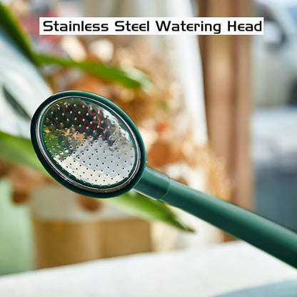 Plastic Watering Can for Indoor & Outdoor Plants 1 Gallon/4-Liter, Ebristar Watering Pot for Garden Flower with Long Spout and Removable 360 Degree Rotation Sprinkler Head - Dark Green