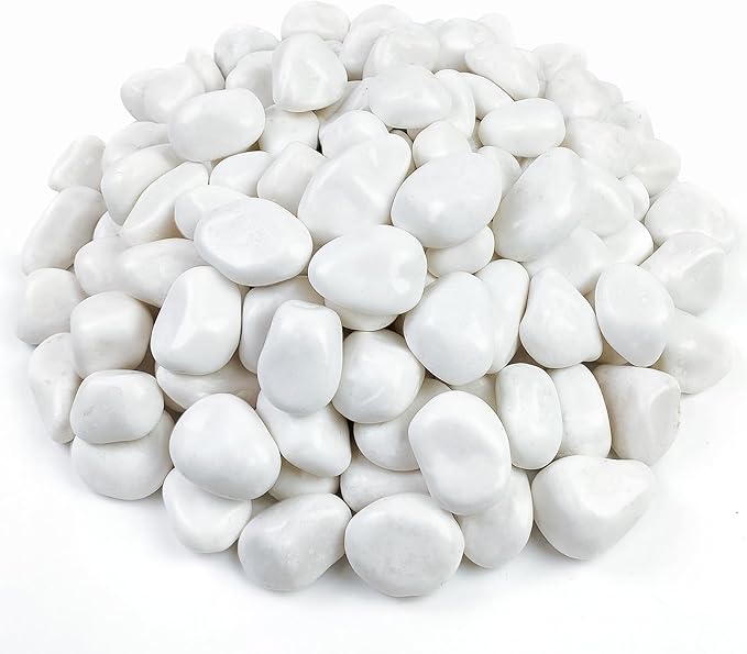 10 lbs White River Rocks for Plants, 2-3 Inch Decorative White Stones Pebbles for Indoor Plants, Vase, Terrarium, Landscaping, Garden and Yard