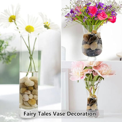 20lbs Pebbles for Indoor Plants, 1-2 Inch Mixed Color High Polished River Rocks Outdoor Decorative Stones Vase Filler Fish Tank Aquariums Landscaping Garden Outdoor and Indoor DIY