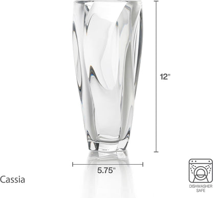 Mikasa Cassia Crystal Glass Vase, 12 Inch