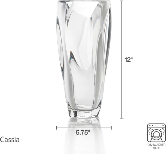 Mikasa Cassia Crystal Glass Vase, 12 Inch