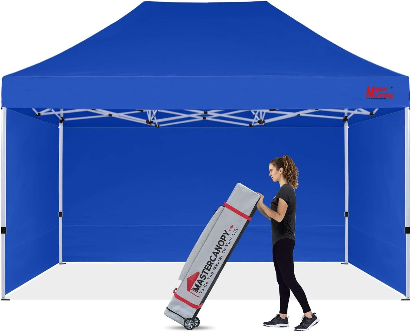 MASTERCANOPY Pop-up Canopy Tent with Sidewalls (10x15,Blue)