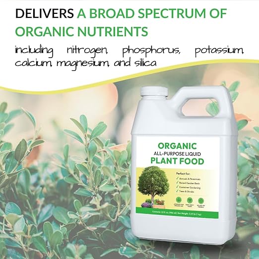 FOOP Organic All-Purpose Liquid Plant Food - Use on All Outdoor Plants: Flower Beds, Vegetable Gardens, Container Gardening | Concentrated Liquid Fertilizer (1 Gallon, 2 Pack, Mixes to 256 Gallons)
