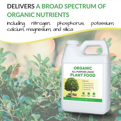 FOOP Organic All-Purpose Liquid Plant Food - Use on All Outdoor Plants: Flower Beds, Vegetable Gardens, Container Gardening | Concentrated Liquid Fertilizer (1 Gallon, 2 Pack, Mixes to 256 Gallons)