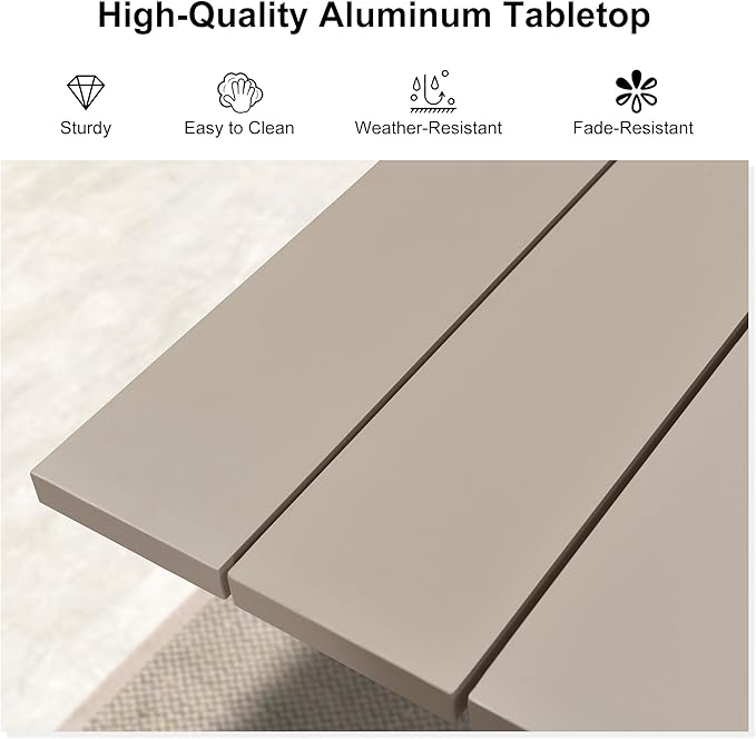 PURPLE LEAF 16 Pieces Outdoor Dining Set with Patio Aluminium Rectangular Dining Table and Wicker Chairs Modern Furniture Cushions Sets for Backyard Indoor Decor Kitchen Champagne