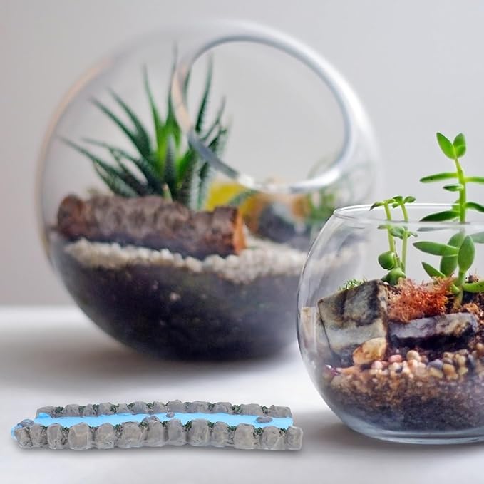 jojofuny 2pcs Miniature River: Diorama Resin Stream for Fairy Garden Accessories - Fairy Garden Pond for Dollhouse Landscape Scenery Layout Home Decoration