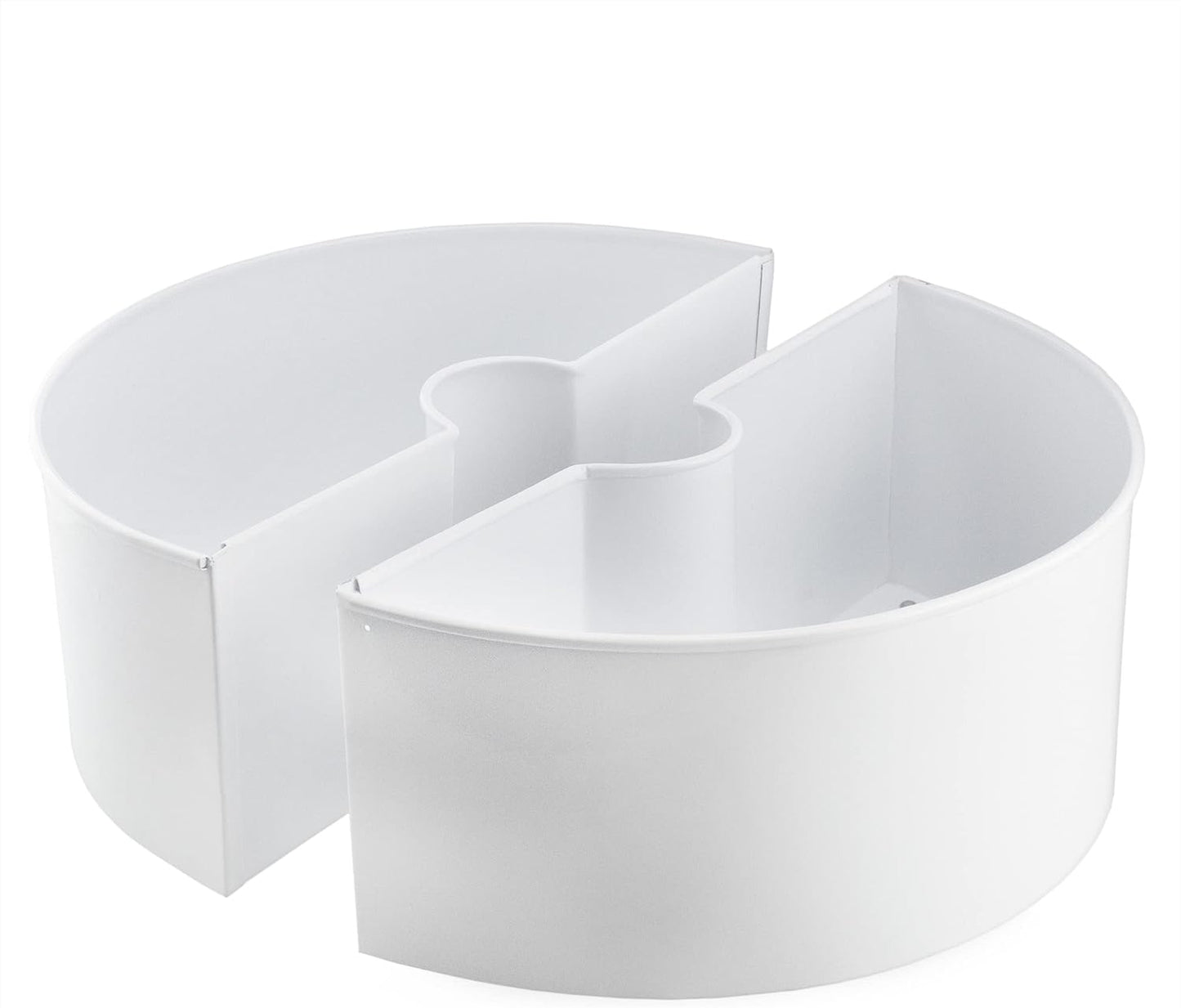 AuldHome Design Umbrella Planter for Patio Table w/Umbrella Hole (White), Enamelware Half-Circle Planter Pots