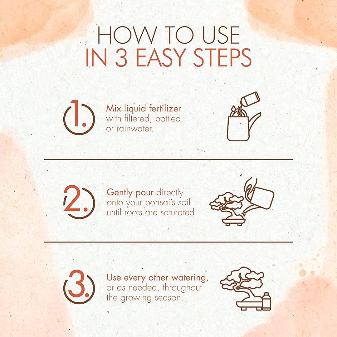 8oz Bonsai Fertilizer Liquid - Organic Bonsai Food Liquid Fertilizer for Long Term Health - Gentle Plant Food for Indoor and Outdoor Use, Promotes Robust Growth, Strong Stems and Beautiful Blooms