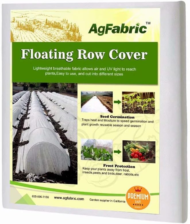 Agfabric Plant Covers Freeze Protection Floating Row Covers 5'x15' 0.9oz Plant Covers Freeze Sun Protection,Frost Cloth for Vegetables,White