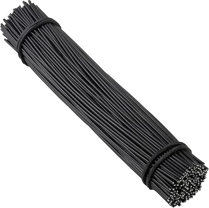 Tangyinrd 200 Pcs 6 inch Garden Twist Tie, Round Plastic Twist Ties for Plants, Vines and Wrapping Cords or Christmas Tree Gardening Plants Growth and Care, Office Home Cable Organization (Black)