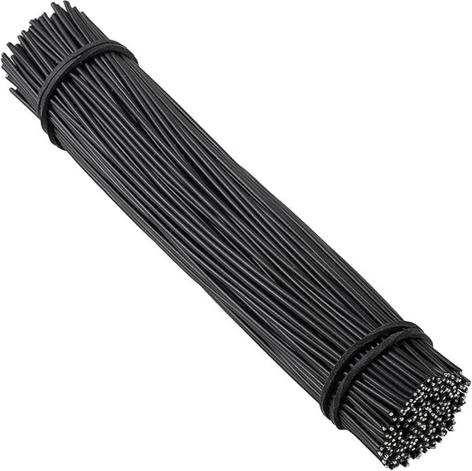 Tangyinrd 200 Pcs 6 inch Garden Twist Tie, Round Plastic Twist Ties for Plants, Vines and Wrapping Cords or Christmas Tree Gardening Plants Growth and Care, Office Home Cable Organization (Black)