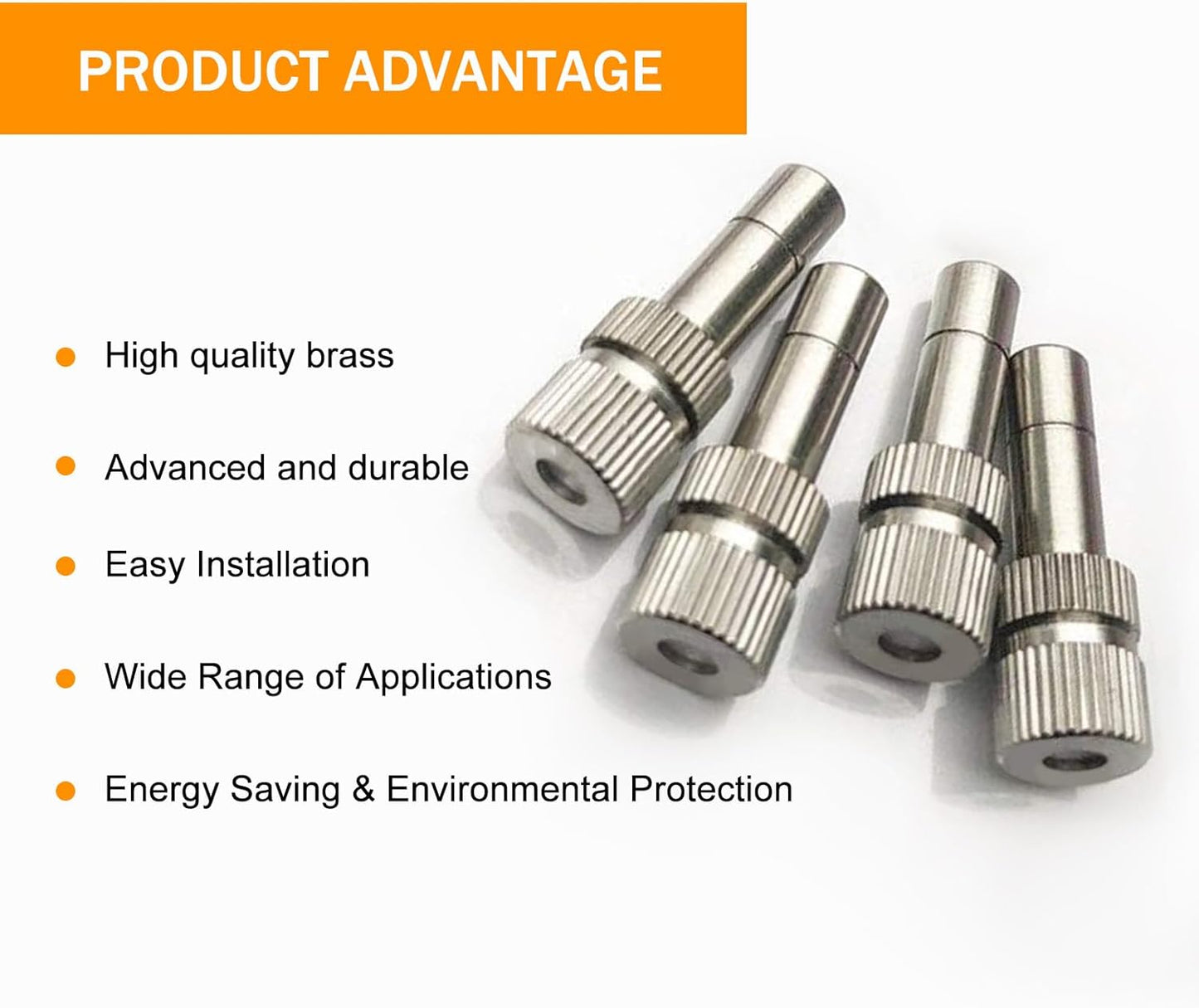 20pcs Brass Mister Nozzles, 6mm Misting Nozzles for Outdoor Cooling System, Landscaping, Air Humidification, Greenhouse Irrigation (without Filter, 0.008"/0.2mm Orifice)