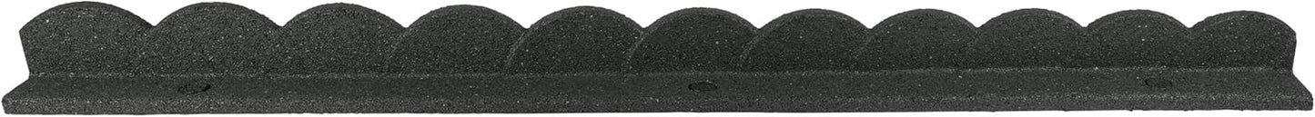 Playsafer L Shaped Flexible Rubber Scalloped Edger for Lawns Landscaping and Playground | Easy No Dig Installation| 4' Long (6, Dark Gray)