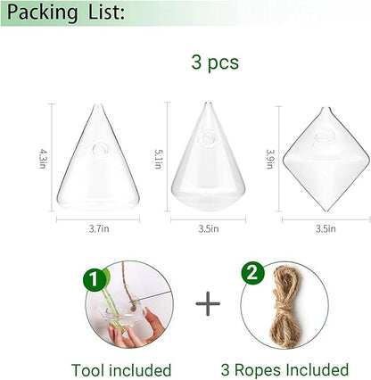 Propagation Station, Plants Terrarium, Plants Lover Gifts for Women,Plant Cutting Holder Home décor,Gifts for Women,House Warming New Home-3 Geometric Shape