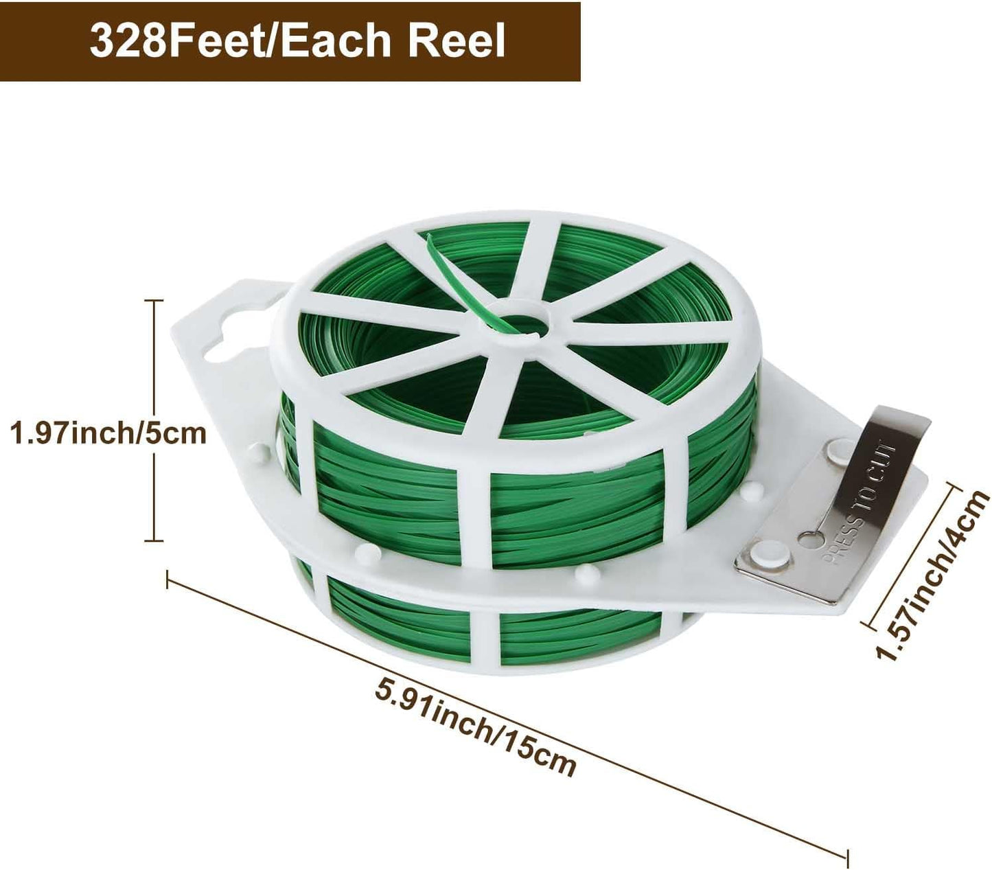 5 Roll 1640Ft (500m) Garden Plant Twist Ties, Green Garden Twist Tie Roll, Plant Wire Ties with Cutter for Gardening, Home, Office, Multi - Function Cable Tie with Plastic Coated Wire