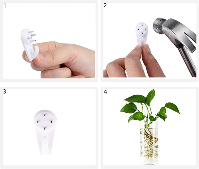 Kingbuy Glass Tube Wall Planter Propagation Station - 4 Pack Terrarium Cylinder Wall Vase with Plant Holder Hydroponic Planter for Home Kitchen Office Decor, Perfect Plant Lover Gifts (Short Cylinder)