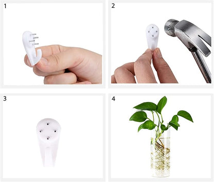 Kingbuy Glass Tube Wall Planter Propagation Station - 4 Pack Terrarium Cylinder Wall Vase with Plant Holder Hydroponic Planter for Home Kitchen Office Decor, Perfect Plant Lover Gifts (Short Cylinder)