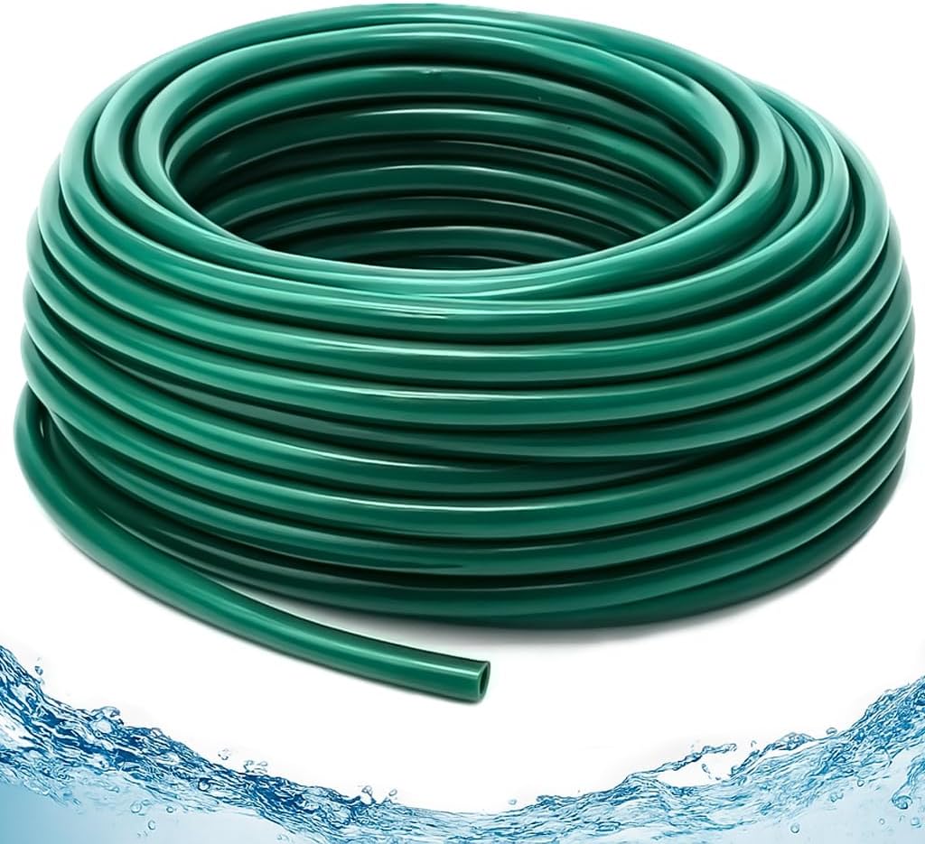 Bonviee 50ft 1/4 inch Drip Irrigation Tubing, Drip Irrigation Hose, Garden Watering Tube Line for Garden Watering System-Green