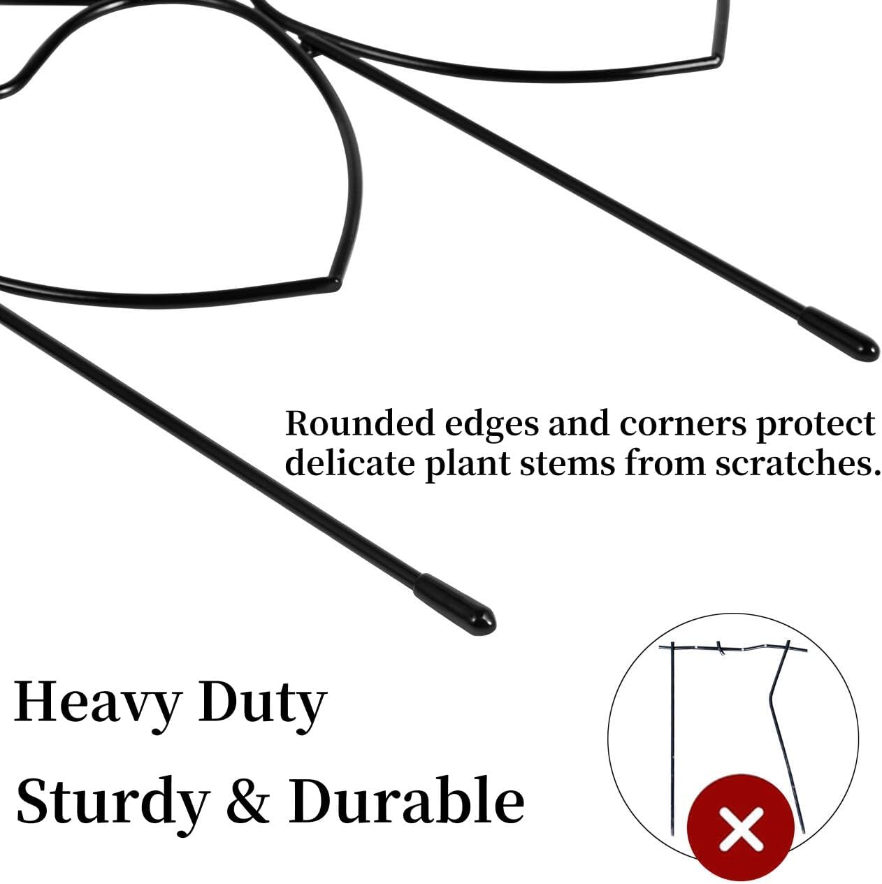 Garden Plant Trellis for Indoor Plants, Stackable Heavy Duty Metal Trellis Supports for Climbing Plants or Houseplants, 3 Pack, Black