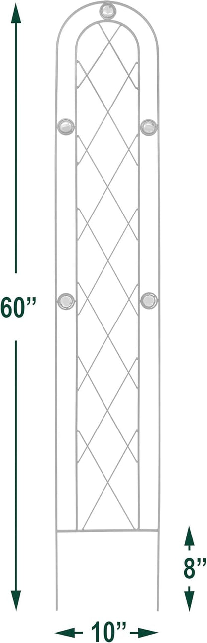 TR02B- Emerald Series Trellis, Arched Garden Trellis 5' x 10", Black