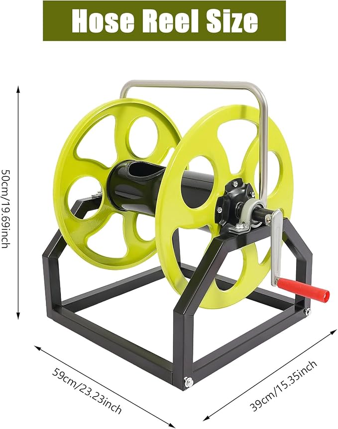 Metal Hose Reel for 0.55in Hose Reel, 28.1ft Garden Hose with Brackets and Handle for Watering Lawn and Flowers, Car