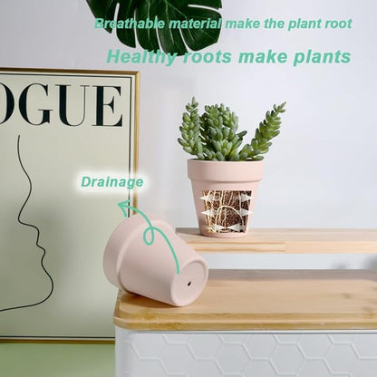 vensovo 3 Inch Pink Terra Cotta & Terracotta Pots with Drainage - 20 Pack Clay Flowerpots, Succulent Nursery Planter Great for Plants, Crafts, Wedding Favor