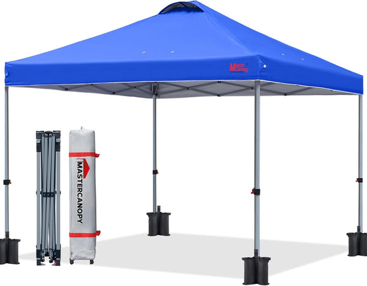 MASTERCANOPY Durable Pop-up Canopy Tent with Roller Bag (10x10, Blue)