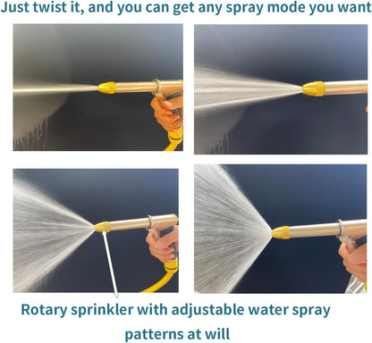 Garden Hose Nozzle, Metal Water Hose Sprayer with Adjustable High Pressure Spray Patterns for Watering Garden & Lawn, Washing Cars, Cleaning Driveways, Dog Bathing, Deck Rinsing & Outdoor Use