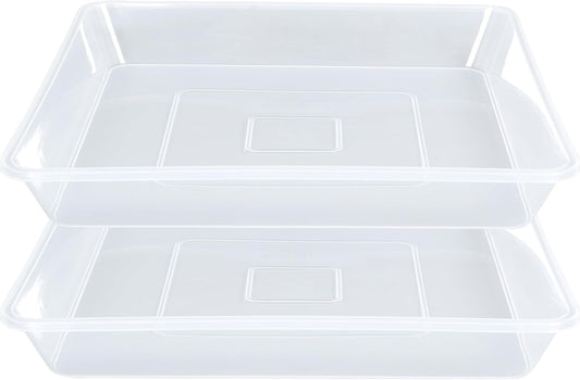 Square Plant Saucer 12 Inch 2 Pack, Thick Clear Plastic Flower Plant Pot Saucer, Square Planters for Indoors and Outdoors Plants, Garden Plant Saucers for Pots Plant Trays.