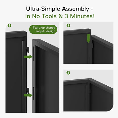 Stoog 38" Metal Tall Rectangular Planters Set of 2 - All-Weather Planter Box for Indoor/Outdoor Use, with Removable Insert Shelf, for Plants, Flowers, Garden, Black