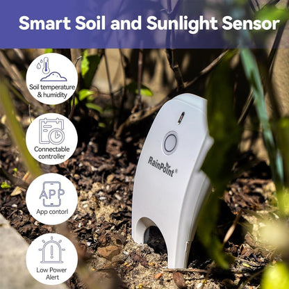 RainPoint Wi-Fi Soil Moisture Meter, WiFi Soil Moisture Meters for Plants, Soil Humidity & Temperature Sensor, Soil Testers Monitor for Garden (Add-on Device, Requires Hub or Gateway), White