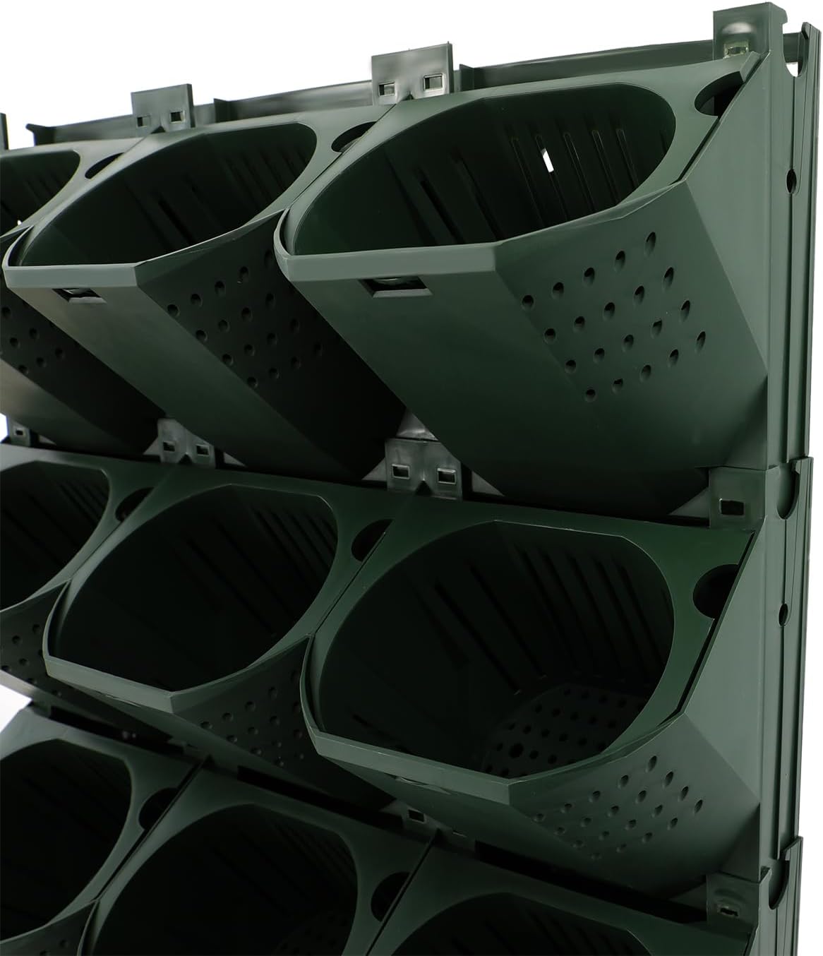 Vertical Wall Planter, Stackable Wall-Mounted Planter Indoor Outdoor w/36 Plastic Pots Living Wall Garden w/36 Non-Woven Fabrics Vegetable Hanging Pocket Holder Flowerpot (Army Green)