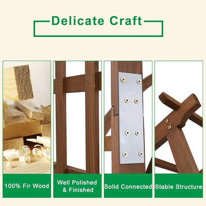 VINGLI 85in Wooden Arbor Garden Arch, Wedding Arch for Ceremony, Wood Trellis for Plant Climbing, Christmas Decor Pergola for Garden Backyard, Lawn (Brown)