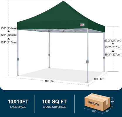 MASTERCANOPY Pop Up Canopy Tent Commercial Grade 10x10 Instant Shelter (Forest Green)