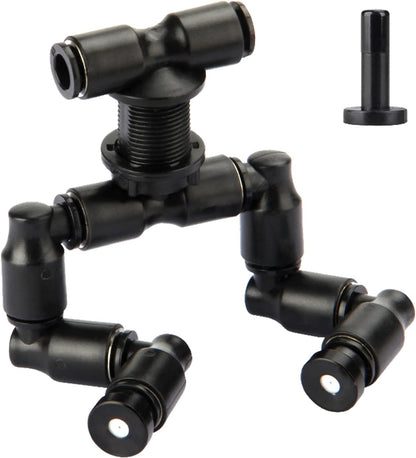 Reptile Mister Nozzles - T Double Misting Assembly, 1/4'' Misting Nozzles for Terrarium, Paludarium, Vivarium, Plants, Amphibians, and Reptile Tanks
