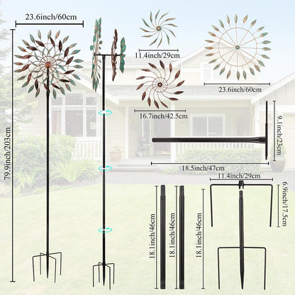 VEWOGARDEN Large Kinetic Wind Spinners Outdoor Metal Leaf Wind Sculptures & Spinners for Yard Garden Lawn Patio Decorations
