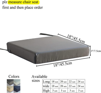 Patio Chair Cushions Non Slip Bottom Chair Pad with TiesSet of 2 Waterproof Square Outdoor Seat Cushion Replacement for Garden Swing Furniture 18x18 Inch, Navy Blue