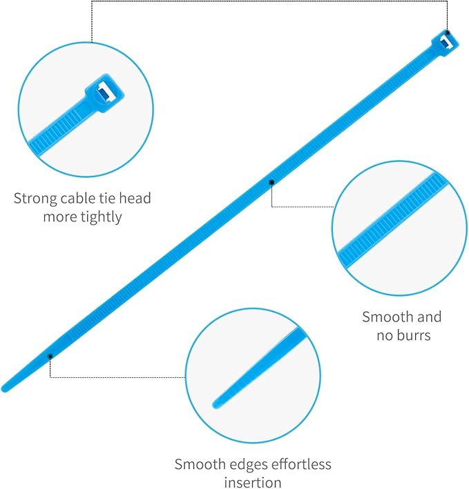 12 Inch Zip Ties Silver 1000 PCS, 50 Lbs- Heavy Duty Tensile Strength, Nylon PA66 UV Resistant Cable Ties for Indoor and Outdoor Use - Ideal for object bundling and fastening